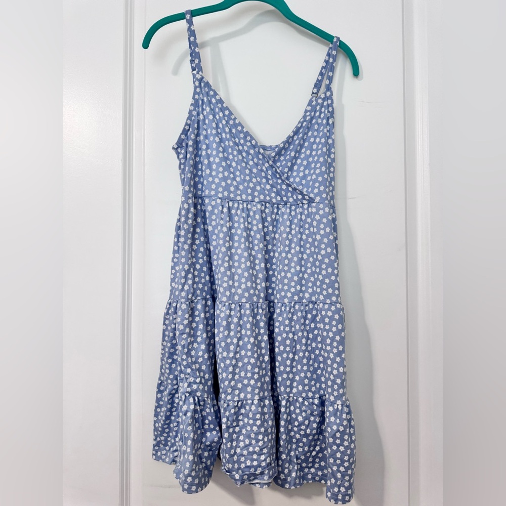 Hollister Blue Sundress with White Flowers
